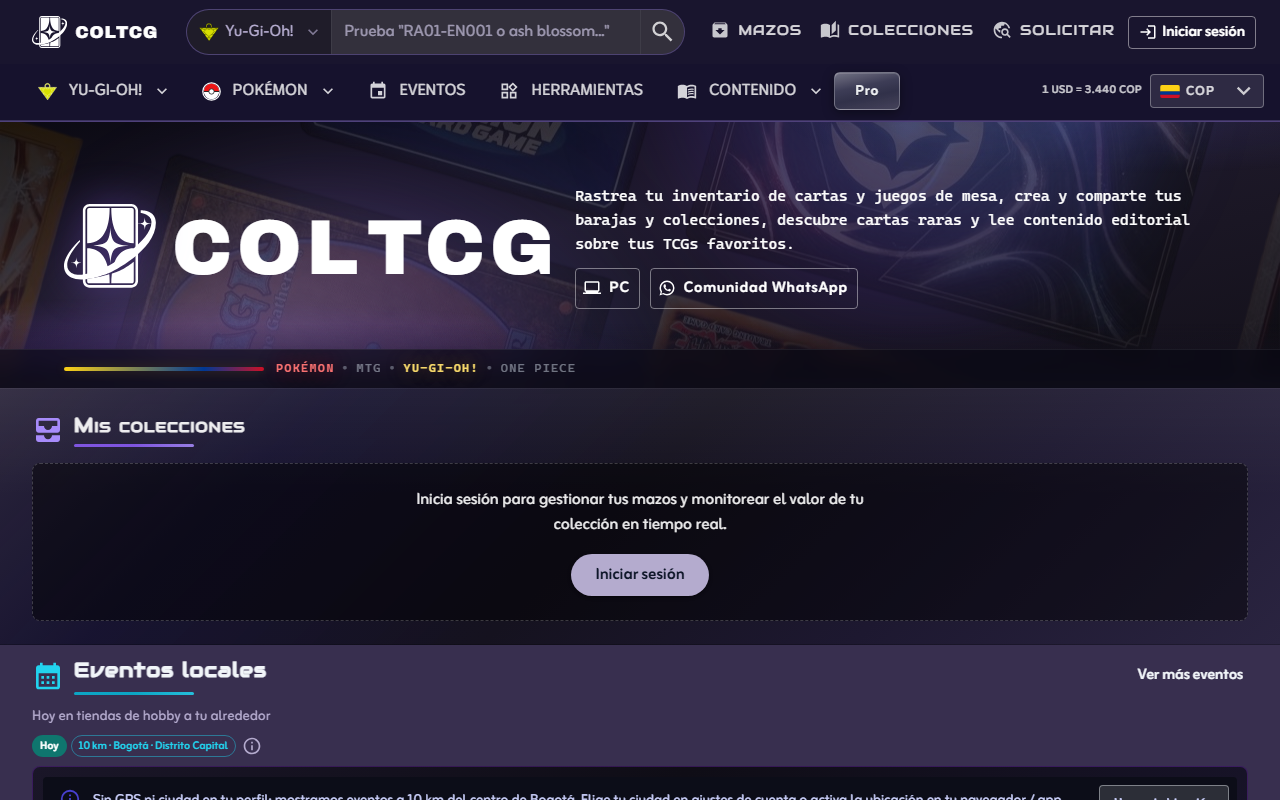 COLTCG — Colombia TCG - COLTCG.com -> TCG platform